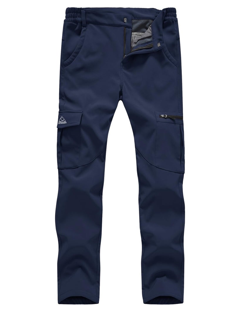Gopune Women's Windproof Waterproof Sportswear Outdoor Hiking Fleece Pants (Navy,XL) - Image 1